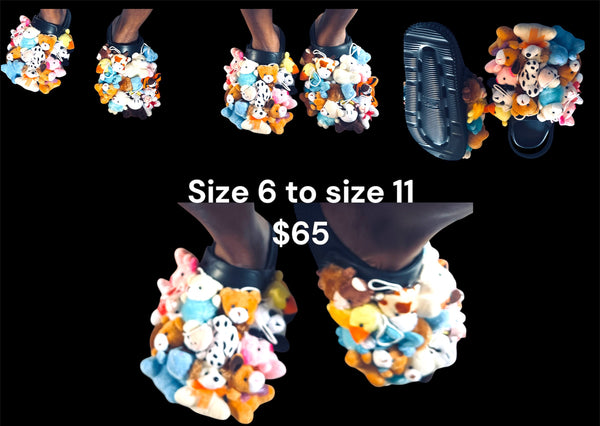 Plush animal  custom sandals