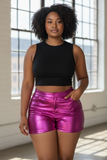 Metallic Curvy-size Shorts