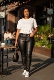 Plus size leather pants