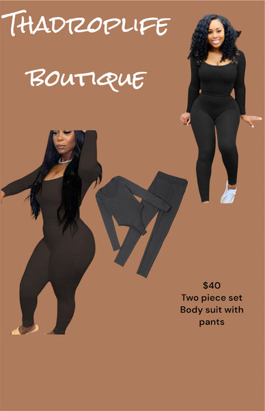Two piece body suit set