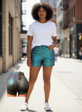 Leather shorts