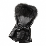 Leather vest with Faux fur