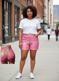 Leather shorts