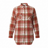 Plaid flannel long sleeve shirt (Curvy size)