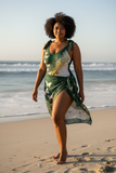 Two-piece swimsuit with cover-up