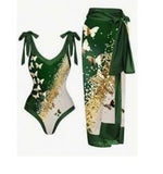 Two-piece swimsuit with cover-up