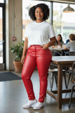 Plus size leather pants
