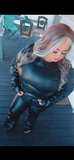 Plus size leather two piece stack leg and arm set