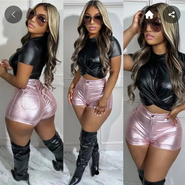 Leather shorts