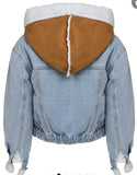 Lamb skin and leather jacket